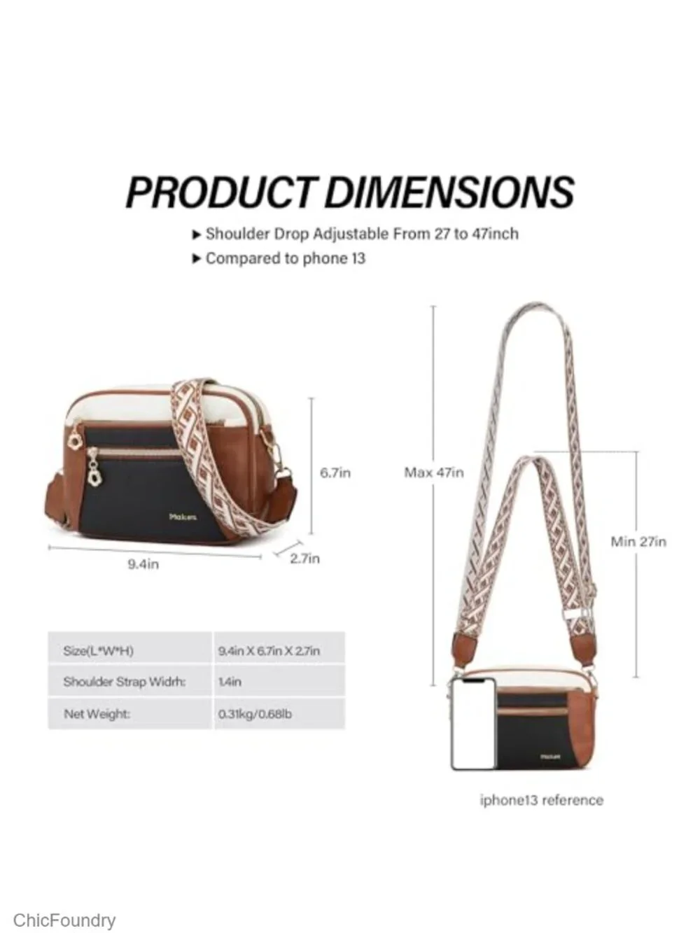 Small Crossbody Purse for Women Vegan Leather Adjustable Straps